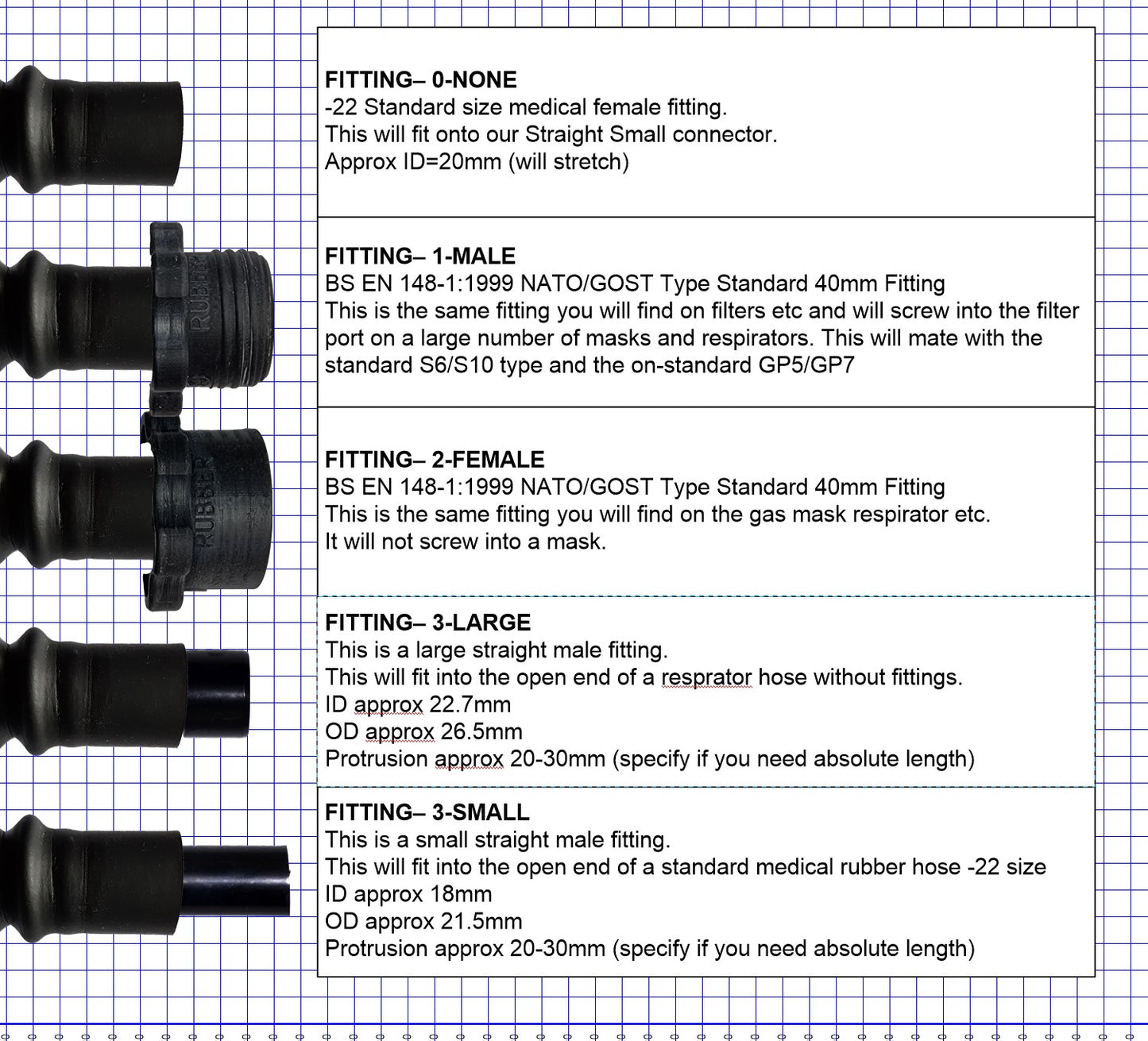 Rubber Medical Grade Hose Assm. 150cm/60" (Black)