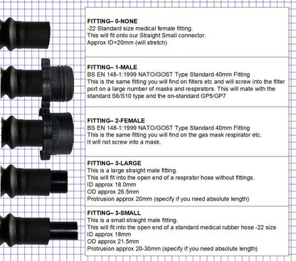 Rubber Medical Grade Hose Assm. 45cm/18" (Black)