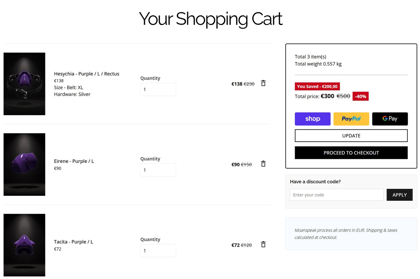 Moanspeak - Gag - Gift Set - Hesychia + Eirene + Tacita