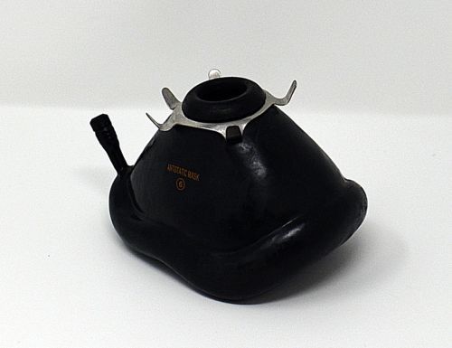 ☢ Anaesthesia Mask - Size 6 Large - Black Antistatic Rubber Latex